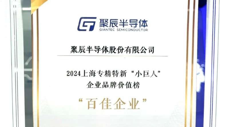聚辰半导体入选2024上海专精特新“小巨人”企业品牌价值榜